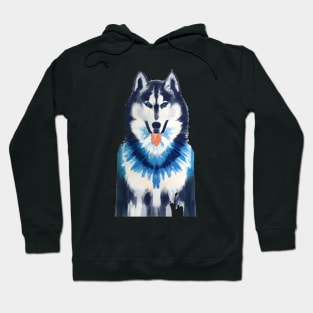 Cute Alaskan Husky Watercolor Artwork Hoodie